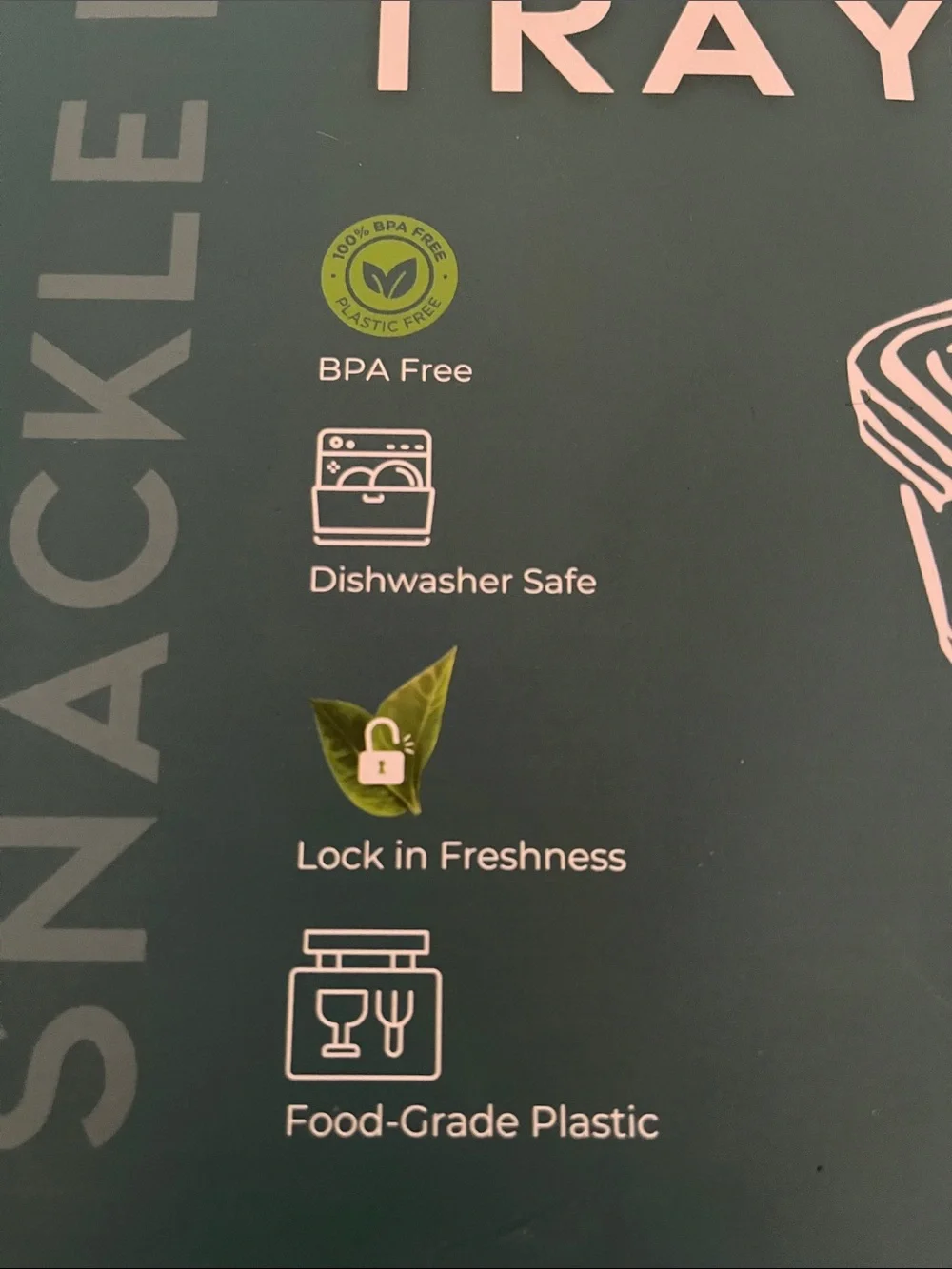Tidy Club Snackle Box Divided Serving Tray